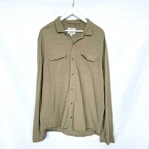 Lucky Brand Khaki Cotton Long Sleeve Button Shirt